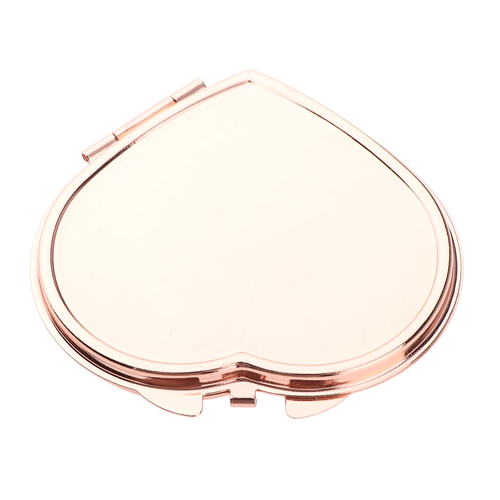Heart Shaped Mini Portable Pocket Vanity Mirrors Travel Makeup Tool - Double Side