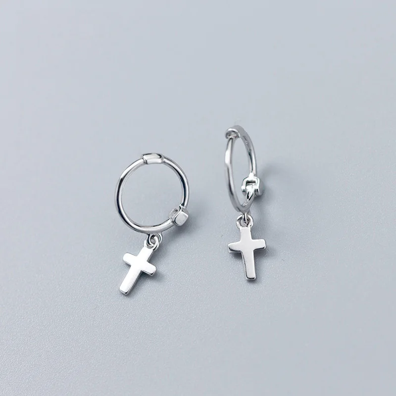

WTLTC 925 Sterling Sliver Tiny Ball Star Heart Cross Hoop Earrings Huggies Minimal Ear Piercing Tragus Helix Cartilage Earrings