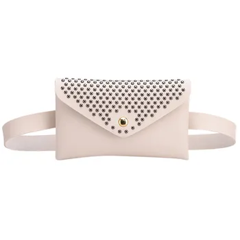 

Women Outdoor Rivets Hasp Solid Color Messenger Chest Bag Waist Bag Shoulder Chest pochete homem Mobile Phone Pouch sports bags