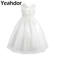 Платье для девочек без рукавов, водорастворимое кружевное платье с цветочным узором для девочек, платье принцессы для торжеств, свадьбы, дня рождения, Платья для особых случаев