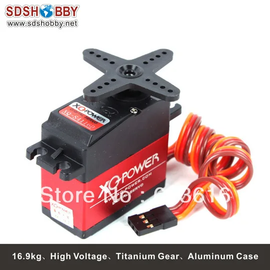 

XQ Power 16.9kg/56g Digital Servo XQ-S4116D High Voltage 8.5V with Titanium Gear/Aluminum Case