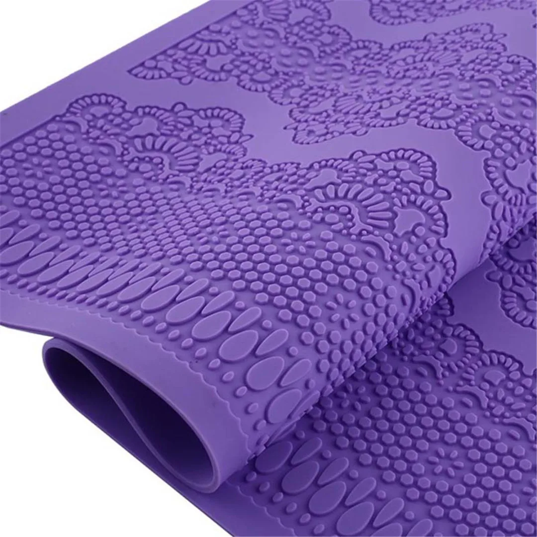 JX-LCLYL Large Flower Lace Fondant Mold Sugarcraft Icing Mat Wedding Pastry Cake Decor