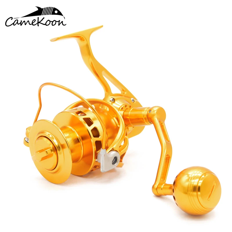 Carretel de Pesca Molinete de Pesca de Água Camekoon Fiação Liga Alumínio Usinado Poderoso Surf Salgada Wt5000 – Wt6000