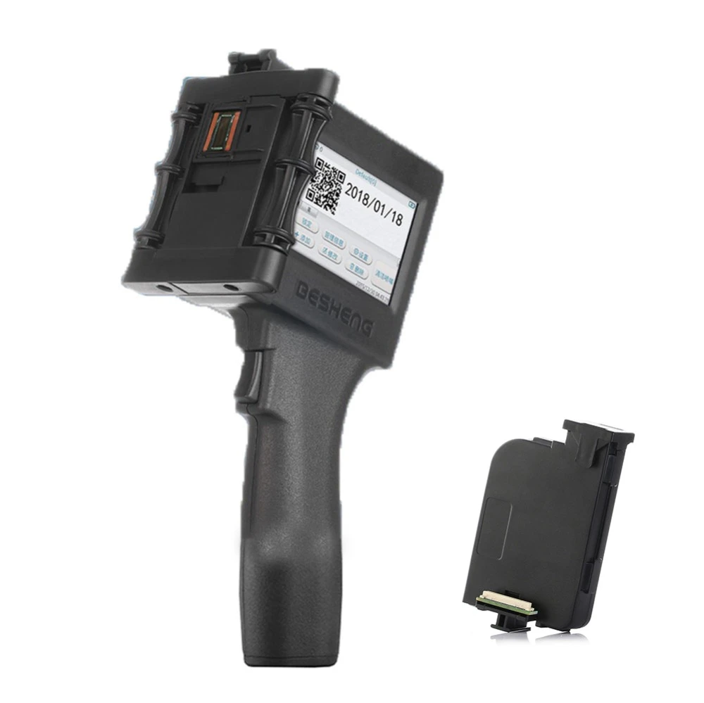 Handheld Inkjet Printer Portable Print Machine with one extra ink Cartridge for Food Packing Label , Plastic, Glass etc.