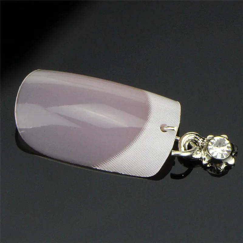 Manicure Tool Silver Plated Metal Rhinestone Tassel 3D Fashion Nail Art Alloy Decoration Pendant Charm 13PCS/Set