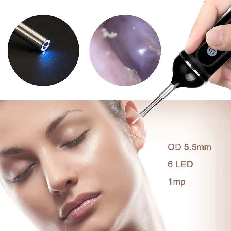 

1mp 5.5mm Computers Mobile Phones Endoscope Ear Spoon Borescope Portable Photos Inspection Real-Time Video Waterproof Durable