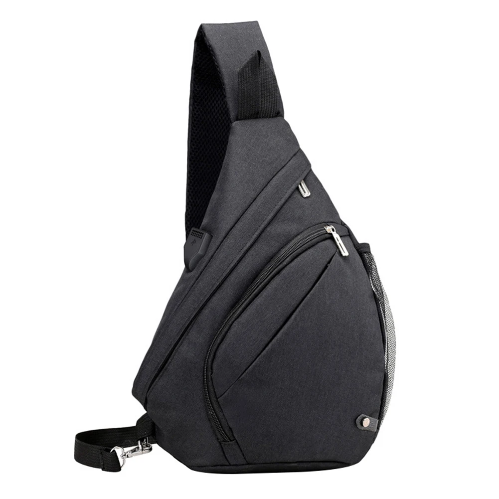 Новая мода Мужчины случайные путешествия Anti-theft USB порт Crossbody плечо нагрудная сумка