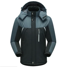 2017 Men’s Winter Jackets Thicken Velvet Outwear Coat Male Hooded Parkas Thermal Warm Windproof Waterproof Jacket Plus Size 5XL