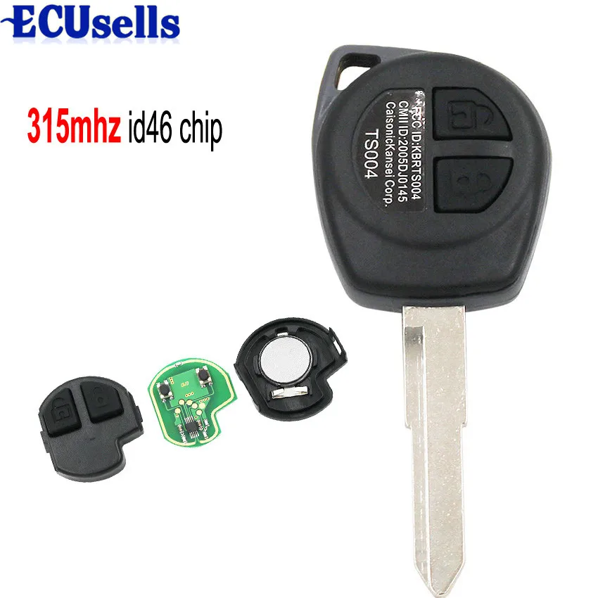 

Keyless Entry Remote key 2 Button For Suzuki Swift SX4 315MHZ With ID46 Chip