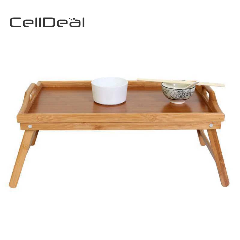 

Bamboo Wooden Bed Tray with Folding Leg Serving Breakfast Lap Tray Table Mate Small Table Tea Tables Mesas Plegables Madera