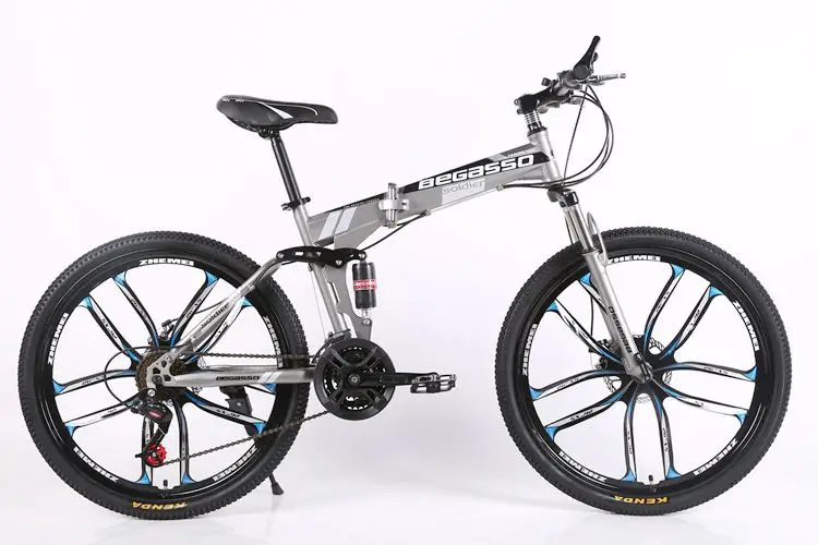 Discount Folding BicycleDouble Damping Off-road Disc Brake Variable Speed Mountain Vehicle BlackHub for Mountain Bike 9