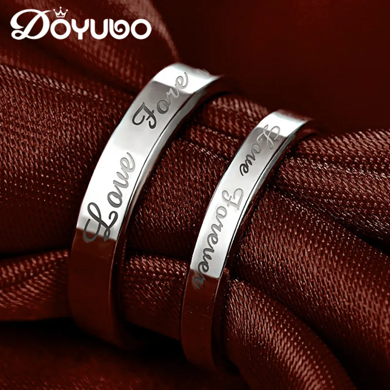 

DOYUBO Classical Lovers' 925 Sterling Silver Rings For Men And Women Romantic Forever Love Silver Engagement Couples Rings VB074