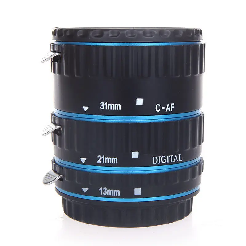 Из Металла TTL автоматической фокусировки AF Макрос Удлинитель кольцо голубой для Canon EOS EF-S