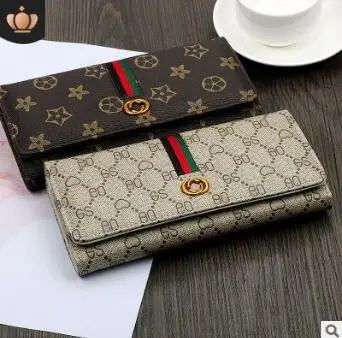 Printed long folding lady's wallet, new fashion handbag, banquet pocket-book