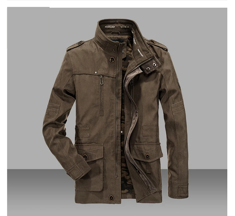 ZHAN DI JI PU Брендовая одежда размера плюс 4XL 5XL 6XL мужская новая стильная армейская хлопковая куртка мужская куртка 135
