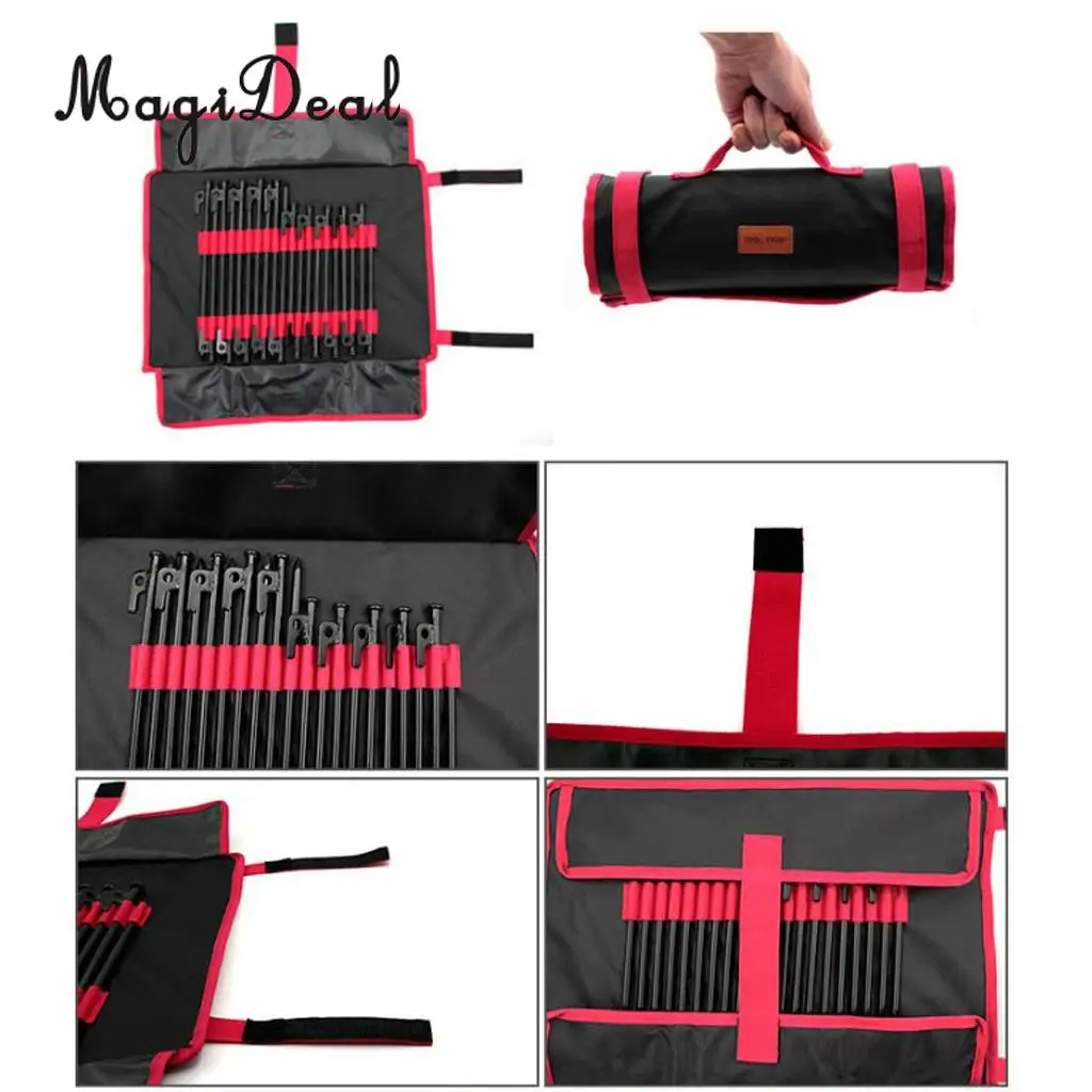 Heavy Duty Camping Tent Nail Storage Bag For Stakes Pegs Pouch Holder Case