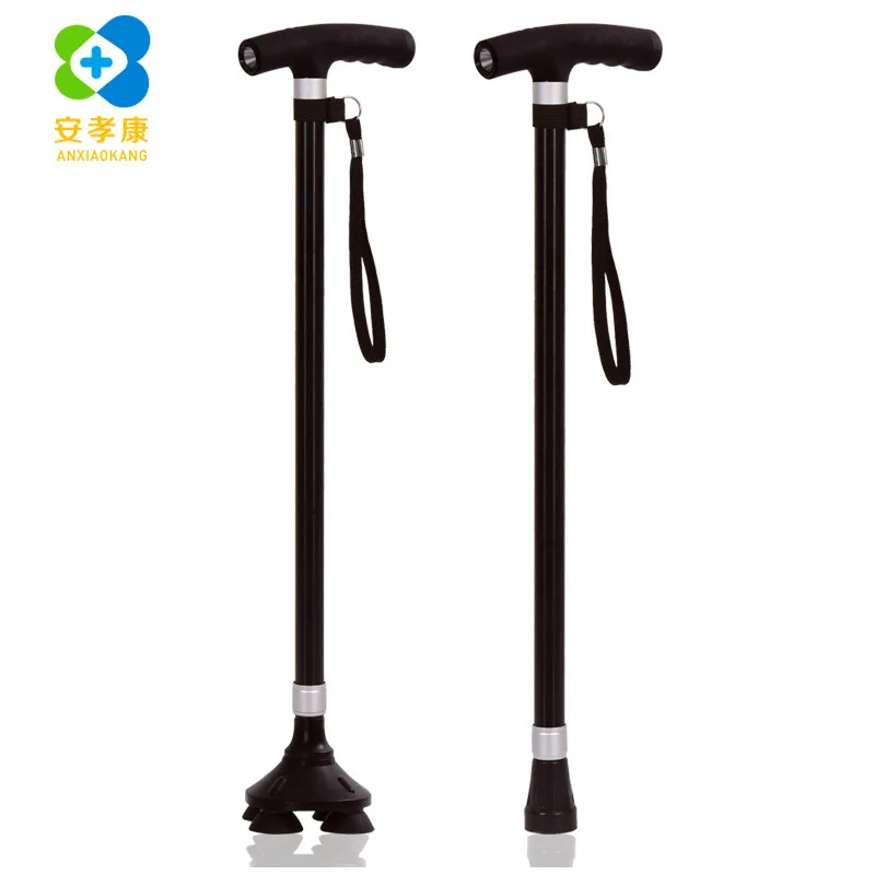 

ANXIAOKANG Safe and Reliable Old Man Crutches One Foot Four Feet with Light T Handle Multi-function Cane Tips for Poles Walking