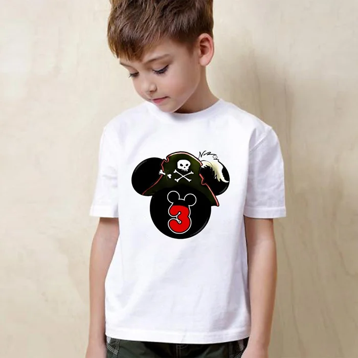 Милая мультяшная детская футболка MICKY летняя белая с короткими рукавами для