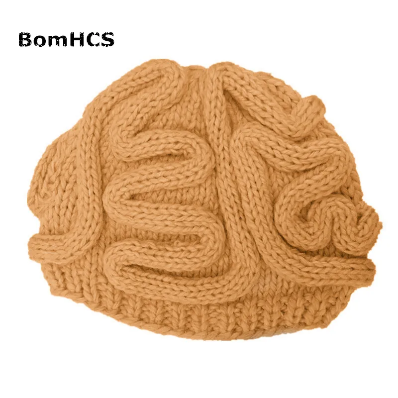 BomHCS смешная крутая зимняя персональная ужасная шерстяная шапка, теплая шапка ручной работы для мужчин и женщин, шапочки, подарки - Цвет: Хаки