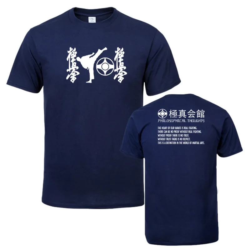 Мужские футболки kyokussinkai Kan Kyokushin каратэ повседневные хлопковые топы с короткими