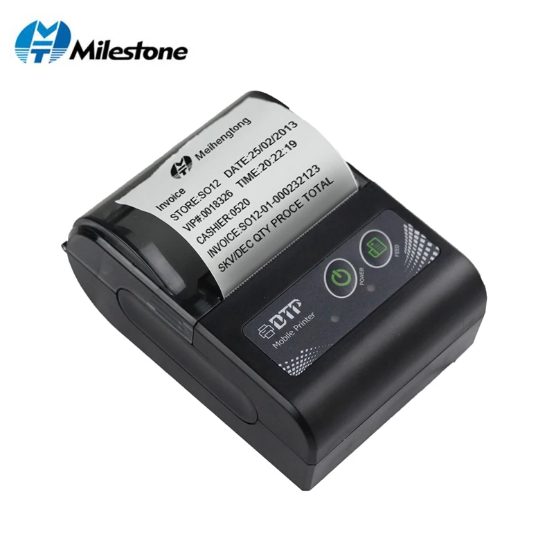 Milestone 2inch Mini Bluetooth Receipt Printer Thermal Portable Wireless bill ticket Android IOS Pocket Printer small