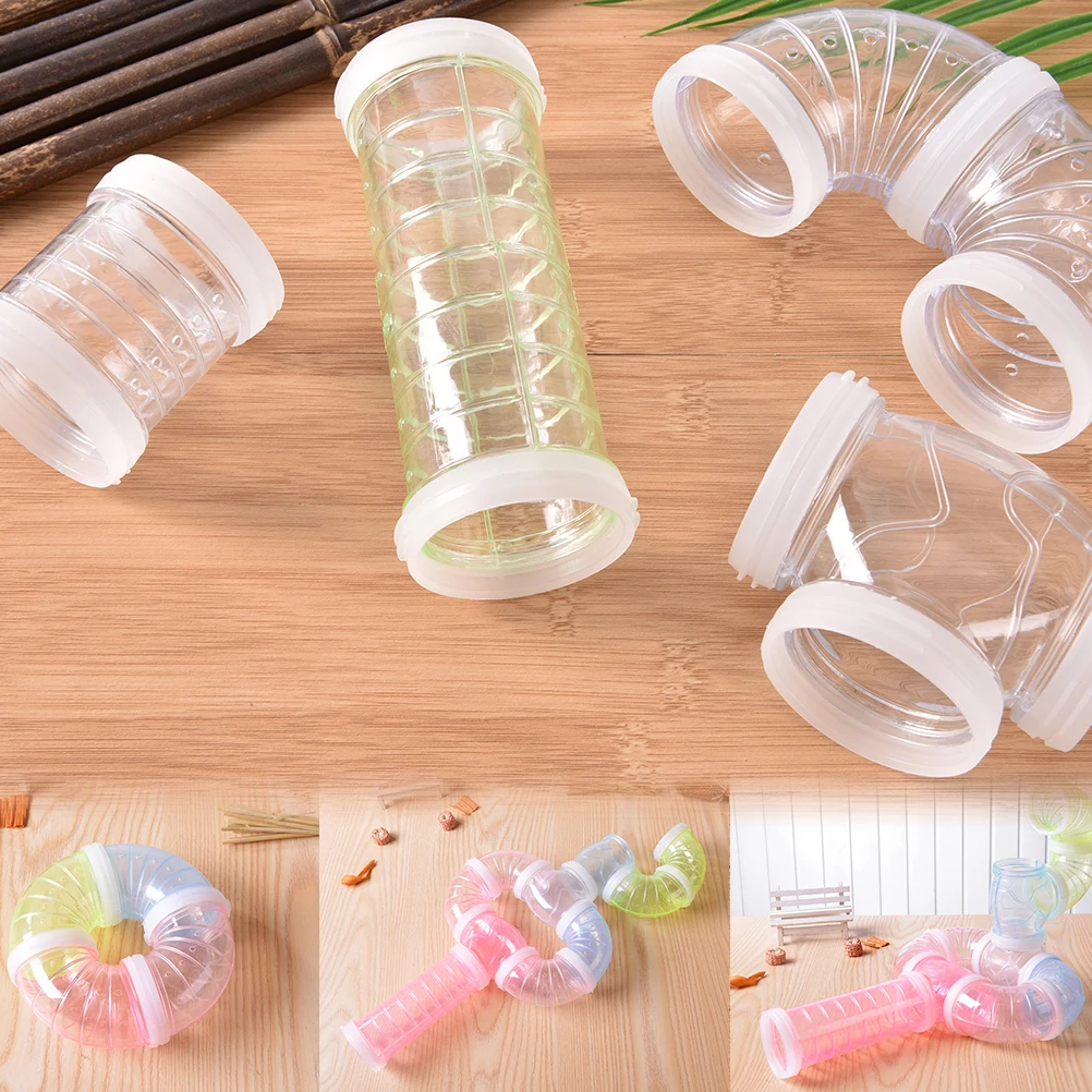 DIY u-образная линия пластиковых труб обучение, игры, подключенные внешние туннельные игрушки для небольшого животного хомяка клетка