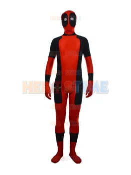 

Two-sides Red Classic Deadpool Superhero Costume fullbody cosplay halloween spandex Deadpool Costume show zentai suit