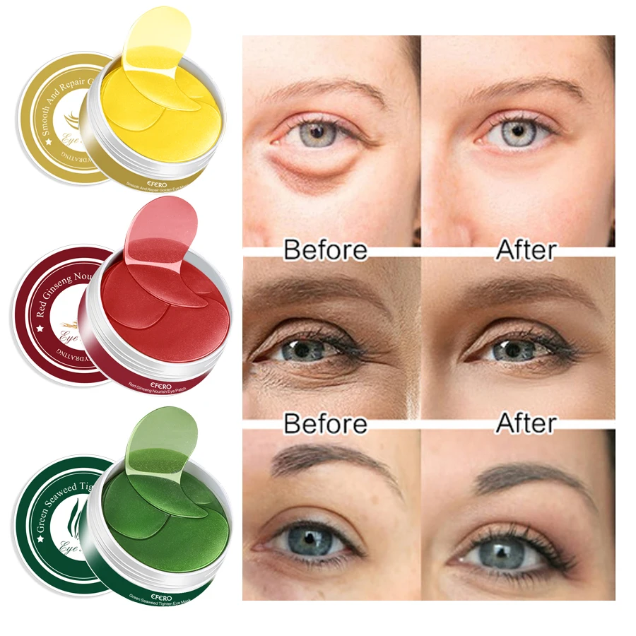 120pcs/2box Collagen Eye Mask Anti Aging Fine Lines Dark Circles Removal Gel Eye Patch Moisturizer Eye Gel Mask for Face Care
