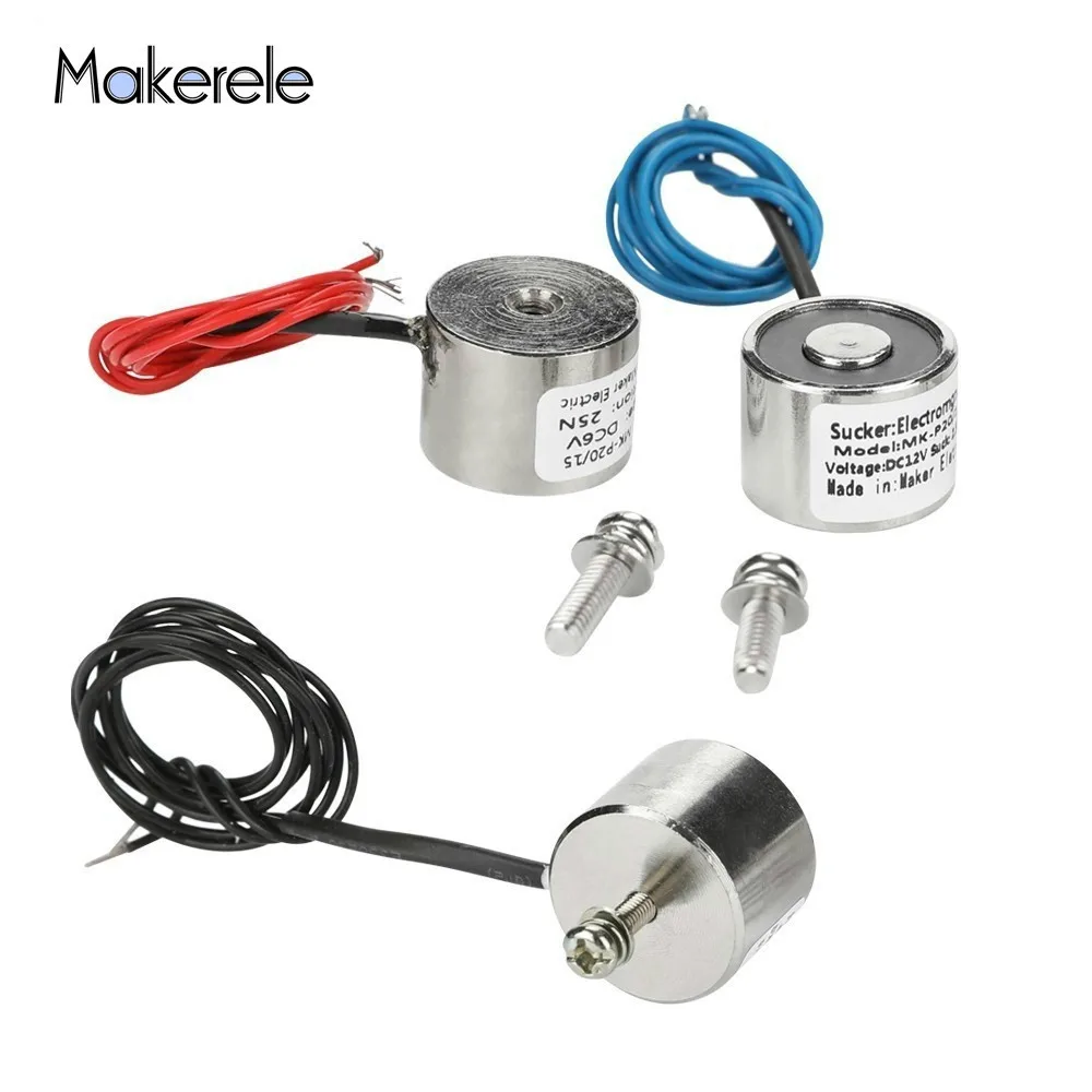 

DC 6V 12V 24V MK20/15 Holding Electric Magnet Lifting 2.5KG/25N Solenoid Sucker Electromagnet DC 6V 12V 24V Non-standard Custom
