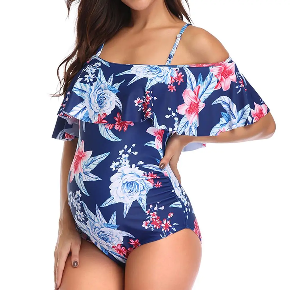 

Plus Size Pregnant Conservative Swimsuit Women Print Tankini Swimjupmsuit Swimsuit Beachwear Padded Swimwear Summer Bathing Suit