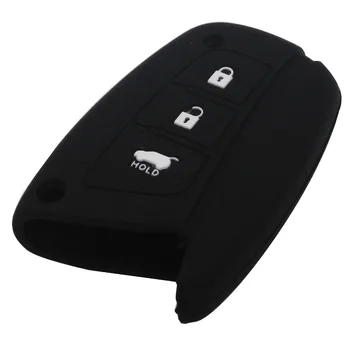 Keyforkess 30 pz/lotto 3 pulsanti a distanza Smart Car chiave copertura della cassa del Silicone per Hyundai Solaris ix35 ix45 Accent Elantra Santa Fe - Jingyuqin 30 pz lotto 3 pulsanti a distanza Smart Car chiave copertura della cassa del