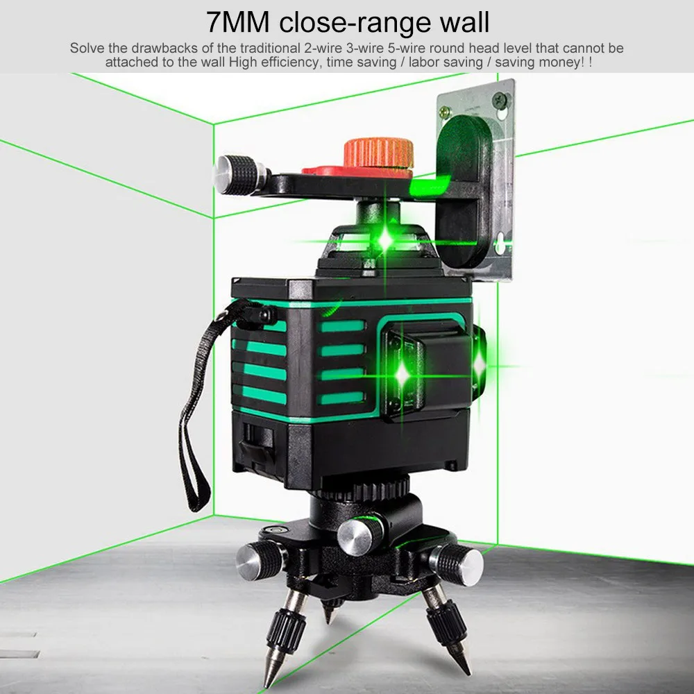3D лазерный уровень, зеленый луч, настенные уровни, 360 градусов, вертикальный и горизонтальный, самонивелирующийся, поворотный лазерный уровень, сенсорное управление