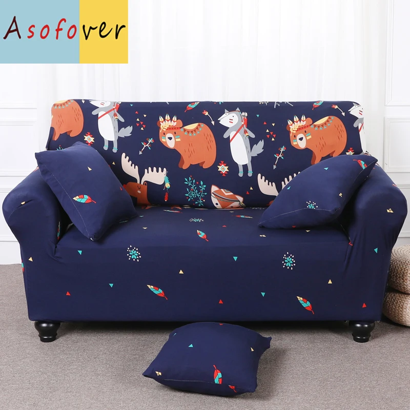 Чехол для дивана asofver Bear, эластичный чехол для дивана Cubre, растягивающиеся покрытия для мебели, Защитные чехлы для диванов для гостиной - Цвет: 17