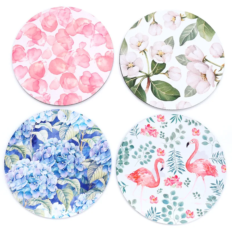 

1pc Cute Flamingo Flower Desk Mat Papeleria Kawaii Computer Mouse Pad Table Coaster Mat Office Supply Desk Set Accessories Gifts