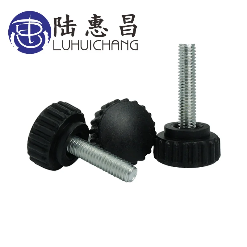 

luhuichang Free Shipping 10pcs M4 M5 M6 16# Black Plastic Tighten Thumb Screw Knurled Knoba Djusting Hand Screw