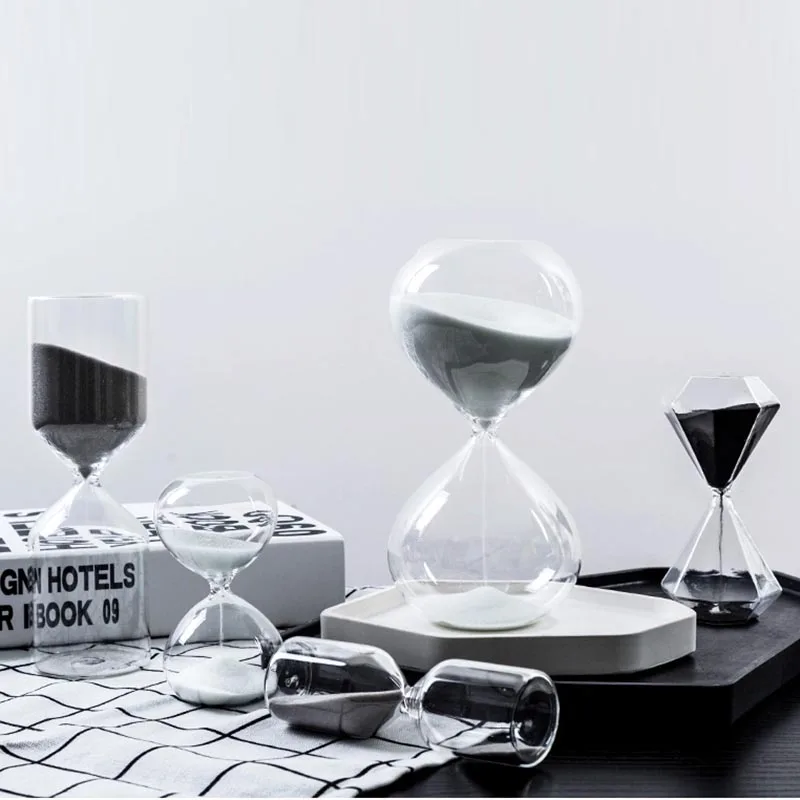 الإبداعي شفافة زجاج الساعة الرملية المنزل خزانة الرمال الموقت ساعة سطح المكتب وجيزة زخرفة الحرف هدية الزفاف