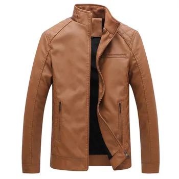 

Fashion New Warm Plus Velvet Jacket Men's Motorcycle Pull Leather Coat Korean Handsome Youthful Leather Jacket