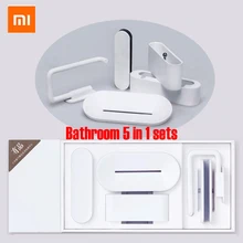 Xiaomi mijia HL Ванная комната 5 в 1 наборы для мыла зуб крюк Коробка для хранения и держатель телефона для ванной комнаты душевая комната инструмент скидка