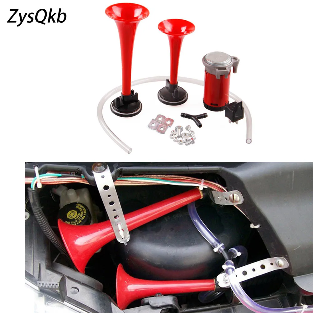 Loud 12V 135db Twin Trumpet Air Horn &amp Compressor Set Kit Car Boat Truck | Автомобили и мотоциклы
