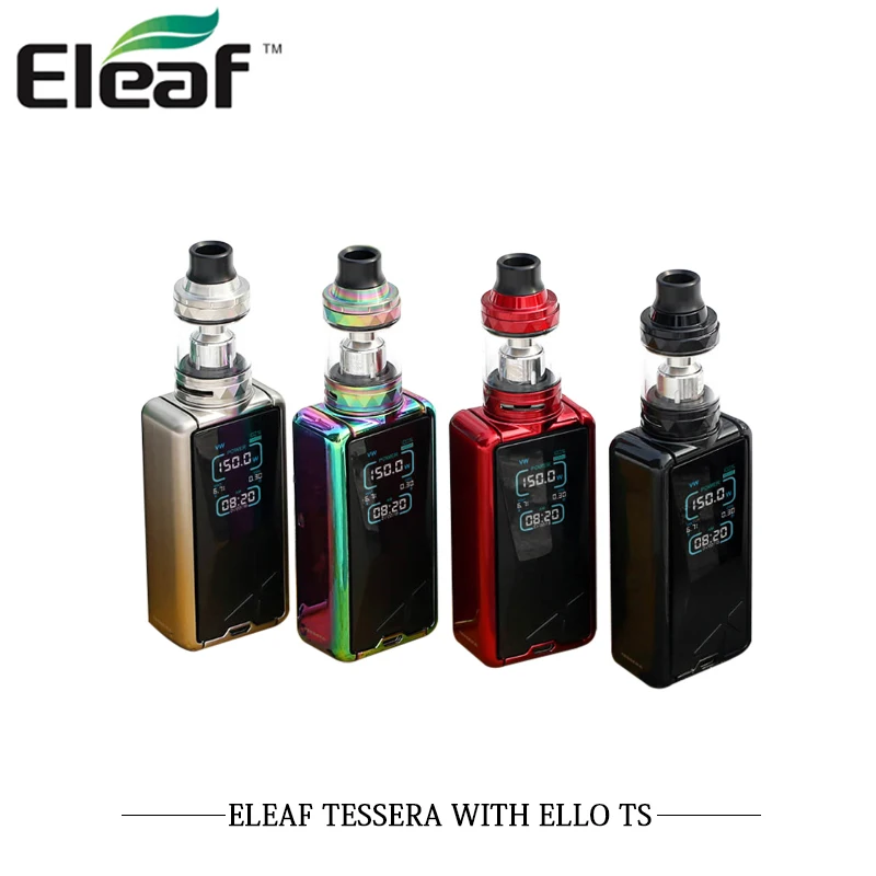 

Electronic Cigarette Kit Eleaf Tessera with ELLO TS 150W TESSERA Box MOD 3400mah battery with 4ML ELLO TS Tank Vape Vaporizer