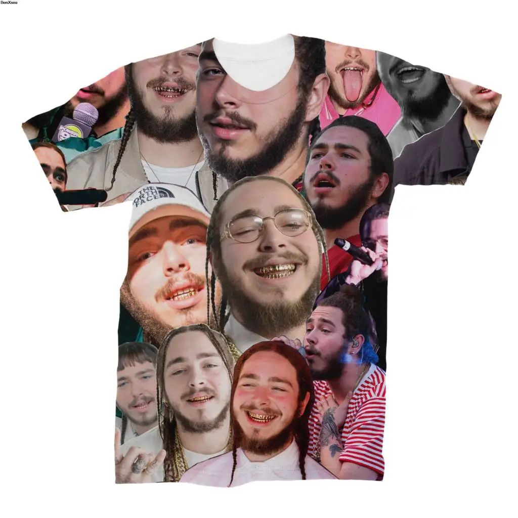 Post Malone Photo Collage футболка с забавным принтом высокого качества Мужская WO Мужская футболка с 3D принтом