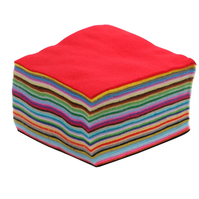 

40PCS Rainbow Colorful Soft Felt Sheets DIY Craft Polyester Fabric 15x15cm