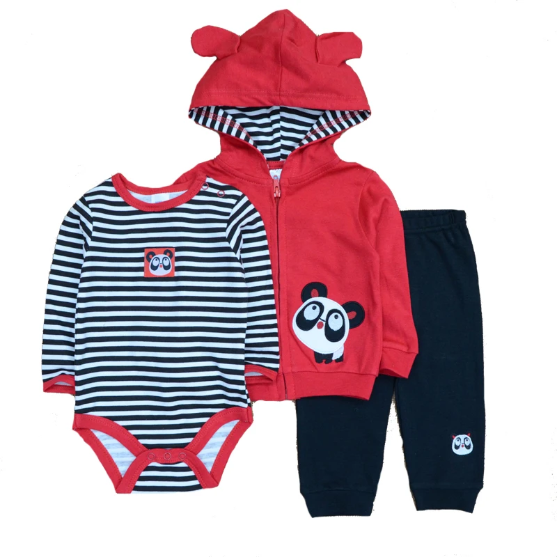 

2019 3PCS/Lot Suits Coat Bodysuit Pants Cotton Long Sleeve Winter Newborn Baby Girls Clothes Baby Boy Clothes Set
