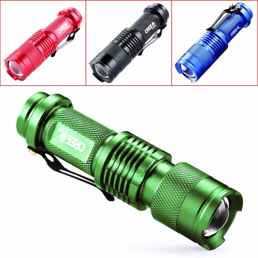 2000 Lumens Cree Q5 LED Mini Flashlight Torch Zoomable Tactical Camping