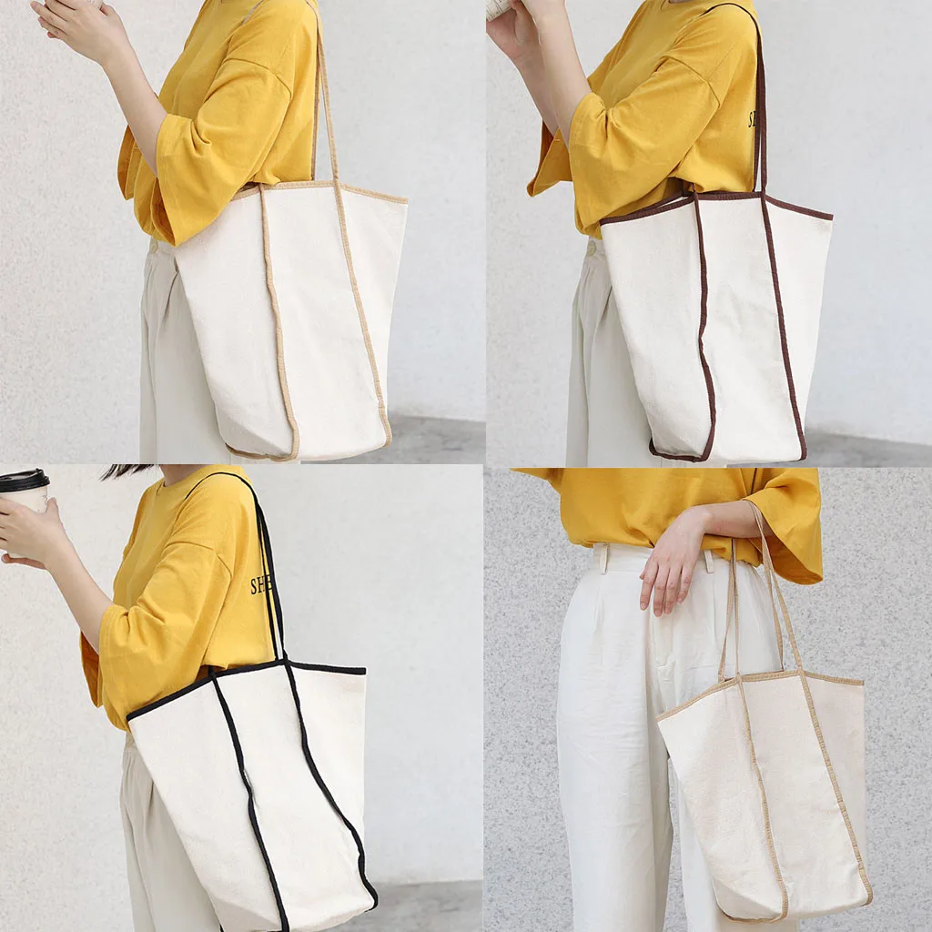 

Fashion Casual Women's Canvas Handbag Casual Large-Capacity Shopping Shoulder Bag Large Capacityg with Zipper for summer