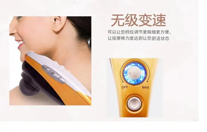 Ergonomics Dolphin Massage Heads Infrared Electric Heating Cervical Vertebra Massage Beating Full Body Massage Stress Release 