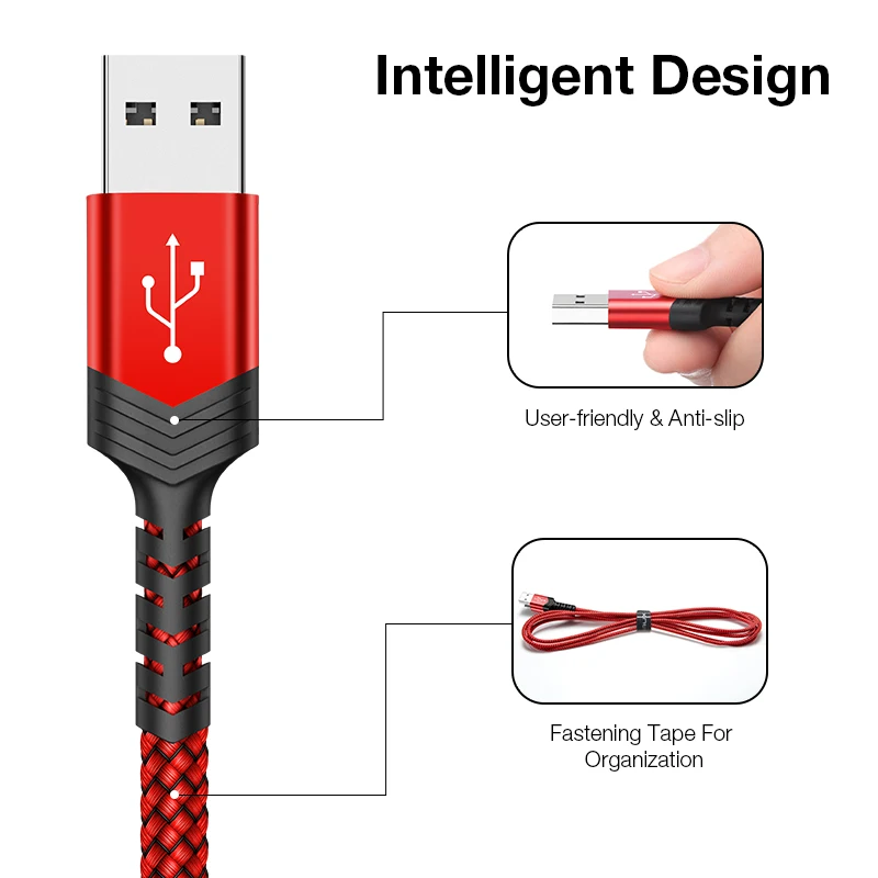 JSAUX usb type C кабель для USB C кабель для мобильного телефона Быстрая зарядка type C кабель для samsung S8 S9 Xiaomi Redmi Note7 Mi9