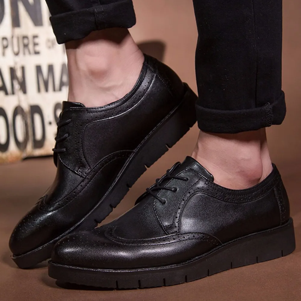 Fashion Quality Leather Black Brogues 