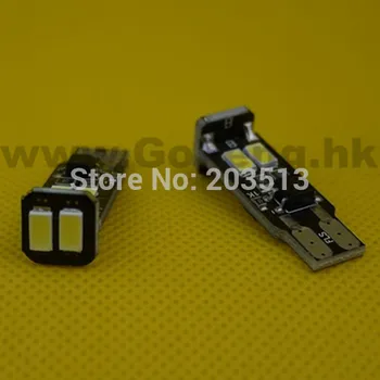 

50pcs/lot 2014 NEW! white bule w5w 194 t10 strobe 5630 led light 6smd obc no polarity car led bulbs lamp light Free shipping