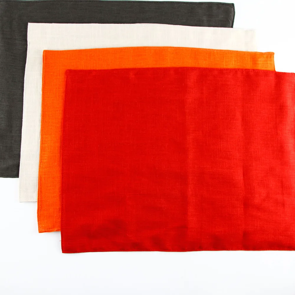 

Japan style Slub Fabric linen placemat heat insulation mat dining table mat kids table Napkin Solid 4 Colours placemats